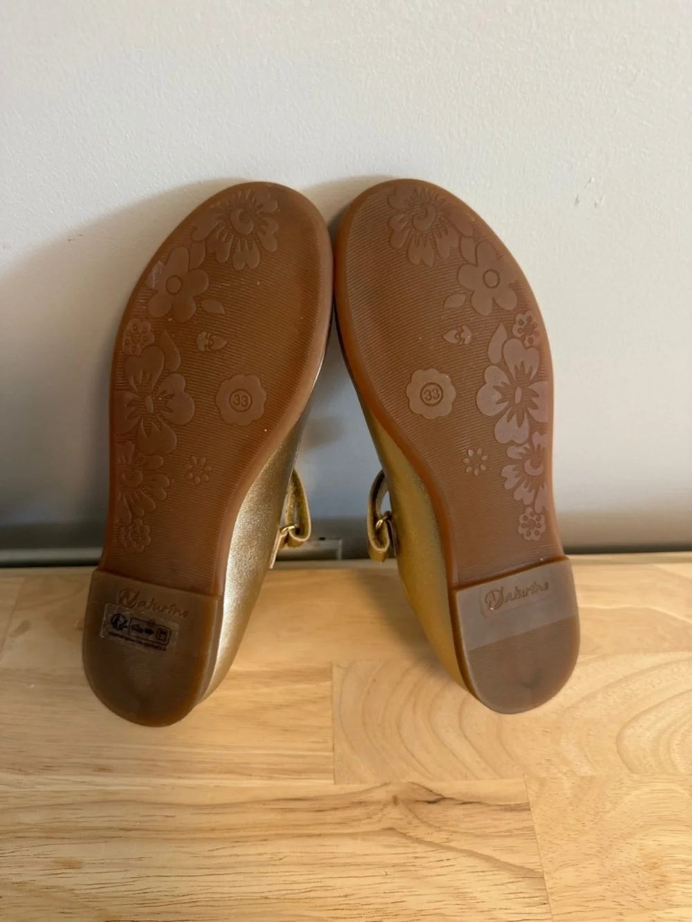Naturino Girls Gold Mary Jane Dress Shoes